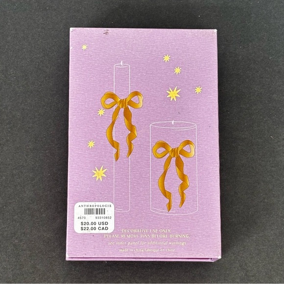 NEW ANTHROPOLOGIE CANDLE CHARM GOLD BOW JEWELRY DECOR GIFT BOX ROMANTIC PRETTY - Picture 2 of 8